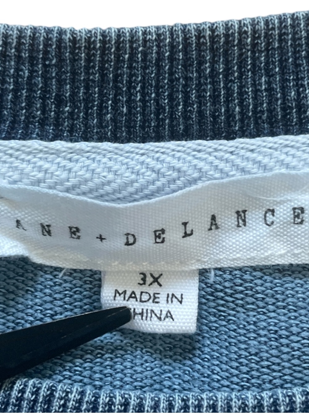 Jane + Delancey Embroidered Paris Map Crew Sweatshirt Soft Cozy Blue 3X - Picture 6 of 9